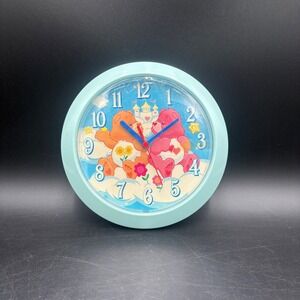 Care Bears Vintage 2003 Wall Clock Friend & Love-a-Lot Bear Blue 10 Inch Round